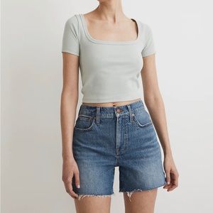 Madewell Square-Neck Crop Tee in Sleekhold